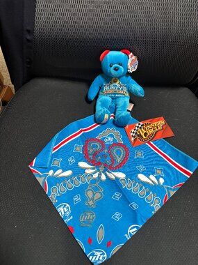 Vintage Rusty Wallace Teddy Bear/ Hankerchief